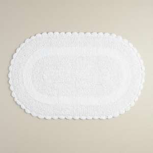 Alfombrillas de baño de algodón 100% con forro de ganchillo, alfombras ovaladas de patrón sólido para Baño - Product Image 1