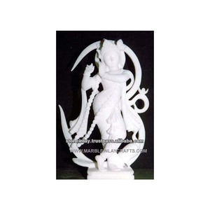 Lord Krishna White Marble <b>Statue</b> - Product Image 1