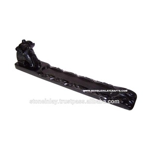 Porta Incienso de Piedra Negra - Product Image 1