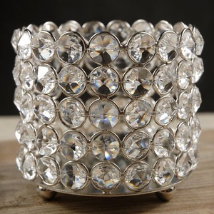 Top vente moderne cristal votive haute qualité métal dessus de table pièce maîtresse pour événements mariages conception chaude cristal bougeoir - Product Image 4