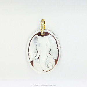 Alta calidad 925 plata esterlina Sardonix Shell camafeo hecho a mano Animal diseño chapado en oro encanto colgantes para regalos - Product Image 4