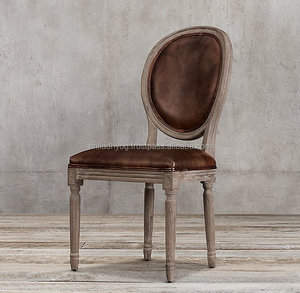 วินเทจฝรั่งเศสรอบหนังเก้าอี้รับประทานอาหาร - Product Image 3