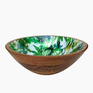 ชามไม้ใส่ผลไม้/สลัดพิมพ์ลายหลากสี - Product Image 1