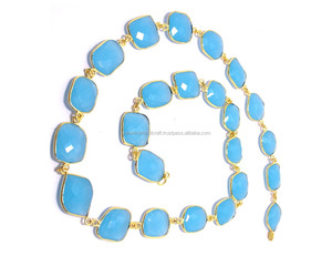 Belle Vintage Bleu Ciel 925 Boîte En Argent Sterling Chaîne Lunette Connecteur De Pierres Précieuses pour Cadeau De Mariage - Product Image 3