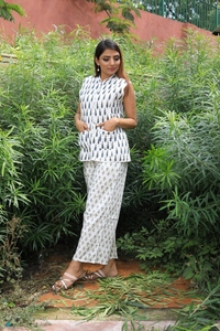 De las mujeres ocasionales de algodón bloque de mano impreso pijama - Product Image 3