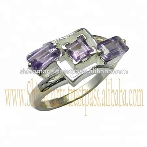 ขายส่งแหวนพลอยอเมทิสต์เงินสเตอร์ลิงทำด้วยมือเครื่องประดับเงินแฟนซีแหวนเวอร์เมียลเอกซ์เอกซ์เตอร์ - Product Image 2