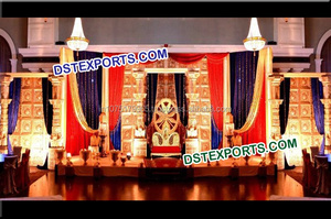 Escenario de Madera con Diseño de Pavo Real para Bodas, Elegantes Decoraciones de Escenarios de Boda con Pavos Reales, Decoración para Eventos en Australia - Product Image 5
