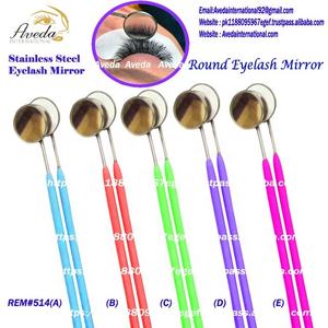 กระจกต่อขนตาสแตนเลสกระจกกลมสีมีสไตล์ปรับแต่งโลโก้ได้ตามต้องการ - Product Image 1