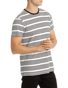 Wholesale Custom Knit Stripe T-Shirt for <b>Men</b> <b>Long</b> Plus Size Cotton Polyester Material Custom Logo Printed - Product Image 2