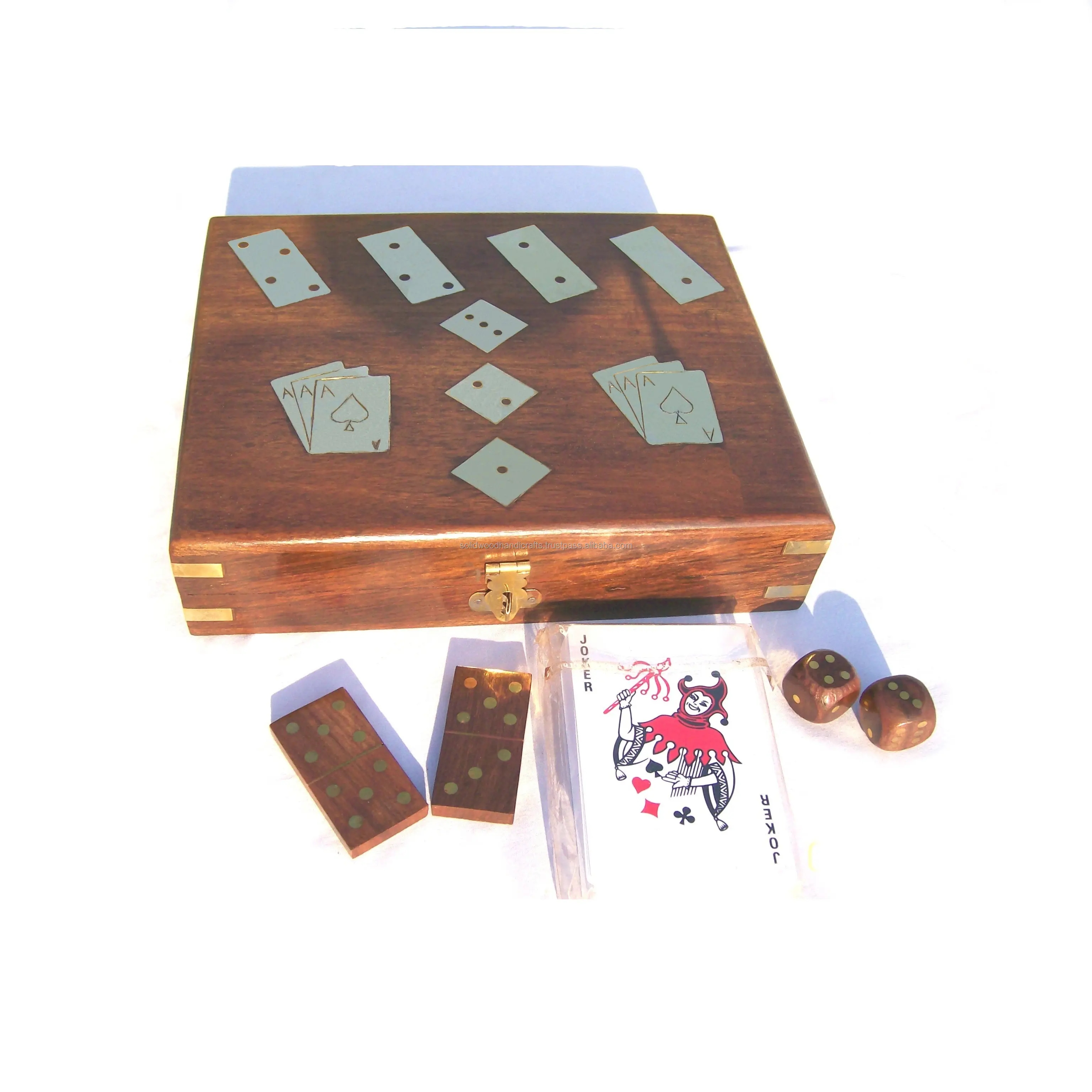 WOODEN TRADITIONAL BOARD GAMES/INDOOR GAMES /DOMINOES/DICE/POKER SET /chess/puzzle