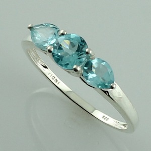 <b>Blue</b> Apatite Anniversary Cluster <b>Ring</b> Solid Gold Beautiful Lady Jewelry - Product Image 4