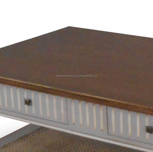 เฟอร์นิเจอร์อินโดนีเซีย-โต๊ะกาแฟหวายวินเทจสไตล์ฝรั่งเศส - Product Image 6