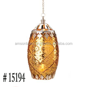 Linterna de vela colgante portátil de hierro, Mini linternas decorativas de Metal negro Vintage, portavelas hecho a mano coleccionable indio - Product Image 4