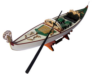 Góndola Veneciana Pintada en Crema (Estilo # 2) MODELO DE BARCO DE MADERA - MODELO DE ARTESANÍA EN MADERA Regalos Originales - Product Image 1