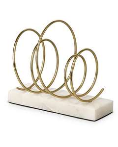 ชั้นวางขนมปังฐานหินอ่อนสีขาวและสีทองออกแบบใหม่หรูหราสไตล์แฟนซี - Product Image 1