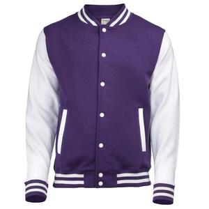 2024 Varsity chaqueta de cuero para hombre Royal Purple mangas regulares Patchwork bordado Bomber piel de oveja invierno Letterman - Product Image 1