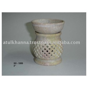 Lampes à huile aromatique / brûleur en pierre ollaire sculptée à la main de 4 pouces - Product Image 1