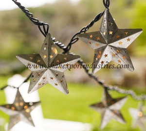 Nuevo soporte de luz de té de bronce colgante de Navidad de Metal con forma de estrella decorada para sala de estar, Patio, balcón, decoración - Product Image 1