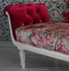 MEUBLES : MEUBLES EN MAHOGANY BOIS STYLE CLASSIQUE BOUTON EN CRISTAL PROFOND CAPITÉTÉ JOLIE POUFE - Product Image 4