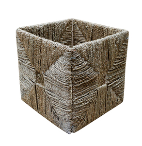 Panier pliable en jonc de mer de couleur naturelle, panier de rangement en osier pliable pour l'organisation de la maison - Product Image 1