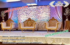 Pared trasera con mechones de ensueño con juego de sofá italiano Gran escenario de boda Panel con mechones de cuero Decoración de marco de cuero gigante - Product Image 5