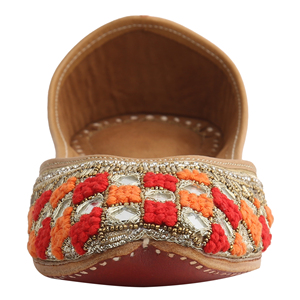 รองเท้าหนังแท้ทำมือ ปักลายอย่างมีสไตล์ รองเท้าหนังแบบจุตติ - Product Image 4