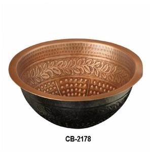 Évier de lavage en cuivre martelé gaufré design - Product Image 1