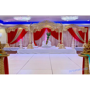 Indian Wedding Mandap Decorative Wooden Backdrop <b>Large</b> Wedding Stage <b>Chair</b> Party Decoration Handcrafted Indian Wedding Mandap UK - Product Image 1
