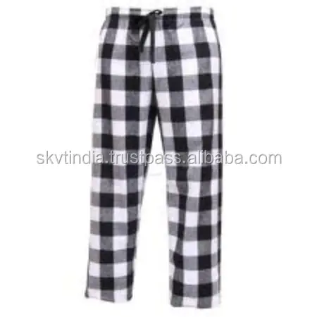 A buon mercato flanella plaid lungo pigiama pantalone uomo notte inverno 100% cotone abbigliamento da notte check design tessuto plaid fondo pigiama pantalone