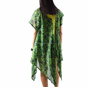 Tunique d'été à manches courtes, col en V, ourlet asymétrique trapèze, pour femmes, 2020 - Product Image 6