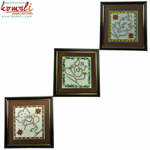 Pintura Folk india, cuadro de Ganesha Madhubani Mithila - Product Image 4