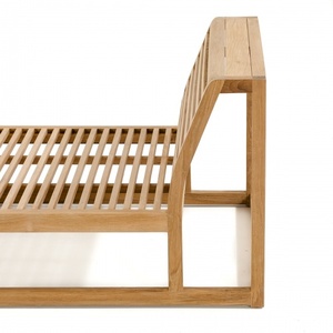 Mobilier de jardin extérieur contemporain Chaise longue Daybed en bois de teck massif Chaise longue moderne durable et élégante - Product Image 4