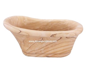 Bañera de mármol ovalada tallada a mano personalizada bañera de piedra grande bañera de piedra de mármol natural piedra de pie - Product Image 5