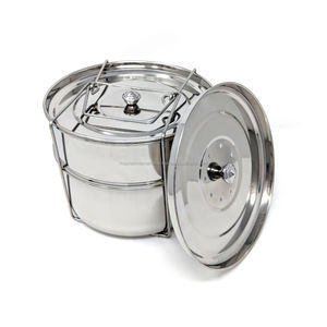 Ensemble de casseroles à vapeur à deux niveaux en acier inoxydable de qualité alimentaire pour légumes, viande, poisson, riz, sans trou - Product Image 3