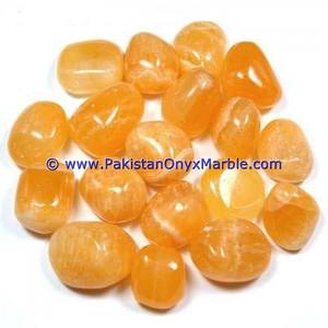 Pierres de calcite orange naturelles de haute qualité polies - Product Image 2