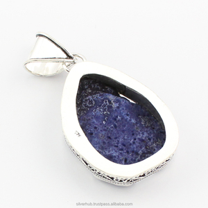 จี้หินอัญมณีพลังงานแสงอาทิตย์ทรงแฟนซีสีเงิน925ที่เป็นเอกลักษณ์สำหรับเป็นของขวัญวันเกิดผู้จัดจำหน่าย OEM - Product Image 2