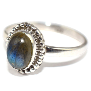 Shri Ashapura Jewels Designer Bohemia Style Bezel Labradorite Gemstone <b>Rings</b> with Third Party Appraisal Silver Jewelry Rajasthan - Product Image 3