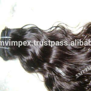 Cabello Remy Cabello humano indio 100% Máquina ondulada natural sin procesar Trama doble 100g Todos los colores - Product Image 2