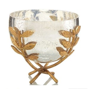 ชามตกแต่งดีไซน์รูปใบไม้ชุบทองทำจากทองเหลืองอุปกรณ์บนโต๊ะอาหารชามทันสมัย - Product Image 1