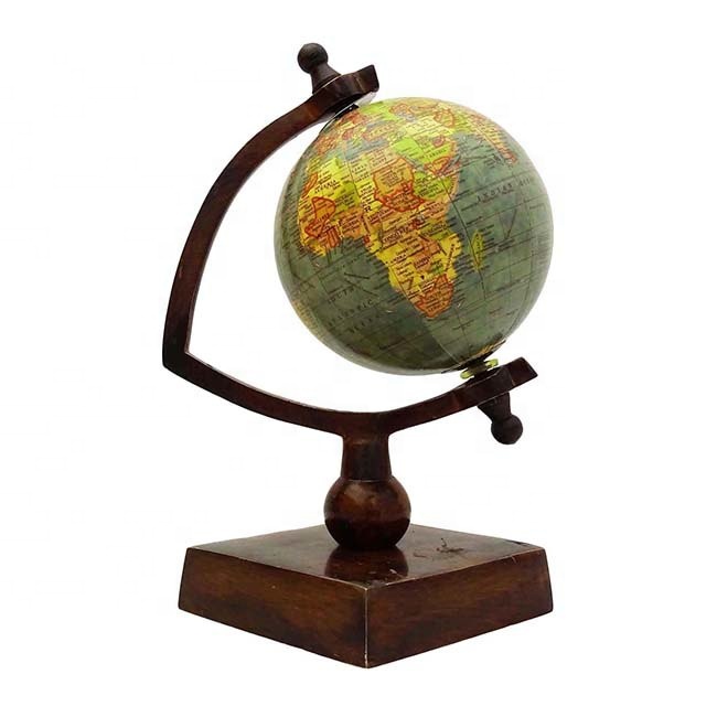 Индивидуальная металлическая плавающая карта мира с глобусом