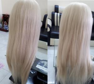 14-28 pouces beaux cheveux perruque de dentelle droite en #613 dentelle transparente de couleur blonde - Product Image 4