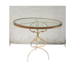 โลหะกลางโต๊ะกาแฟแก้วที่ทันสมัยโต๊ะกาแฟที่ขายดีที่สุดโต๊ะกลม - Product Image 1