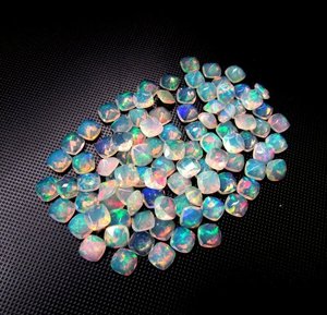 Vente en gros de coussin de pierres précieuses en opale éthiopienne naturelle de 8mm coupe à facettes de haute qualité avec une bonne couleur certifiée IGI traité thermiquement - Product Image 3