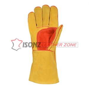 Guante de soldadura de cuero de ante de vaca 35 Cm Ant Heat Anti Cut Guantes resistentes - Product Image 3