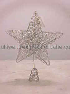 Metal Silver Glitter <b>Christmas</b> <b>Tree</b> Topper for Home Living Room <b>Table</b> Top Decorative Item - Product Image 6