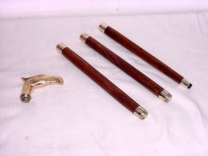 Nouveau bâton de marche pliable en bois/canne pliable avec poignée d'aigle en laiton - Product Image 3