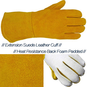 Gants de sécurité à manchette longue Logo personnalisé Gant de machine en cuir synthétique Offre Spéciale vêtements de travail pour mécaniciens Logo personnalisé - Product Image 3