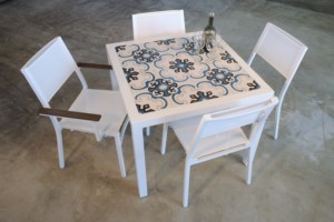 Table basse en carrelage de ciment fait main, design moderne, écologique, dessus en bois et carrelage de ciment, taille personnalisée, meubles de salon - Product Image 6