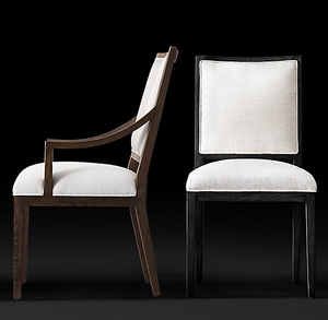 เก้าอี้รับประทานอาหารที่เท้าแขนทำจากไม้แบบทึบเก้าอี้ไม้สไตล์โมเดิร์นสำหรับใช้ในบ้าน - Product Image 2