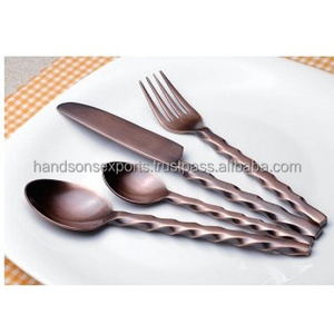 Ensemble de couverts en laiton antique torsadé, ensemble de couverts de luxe, ensemble de couverts torsadés - Product Image 1